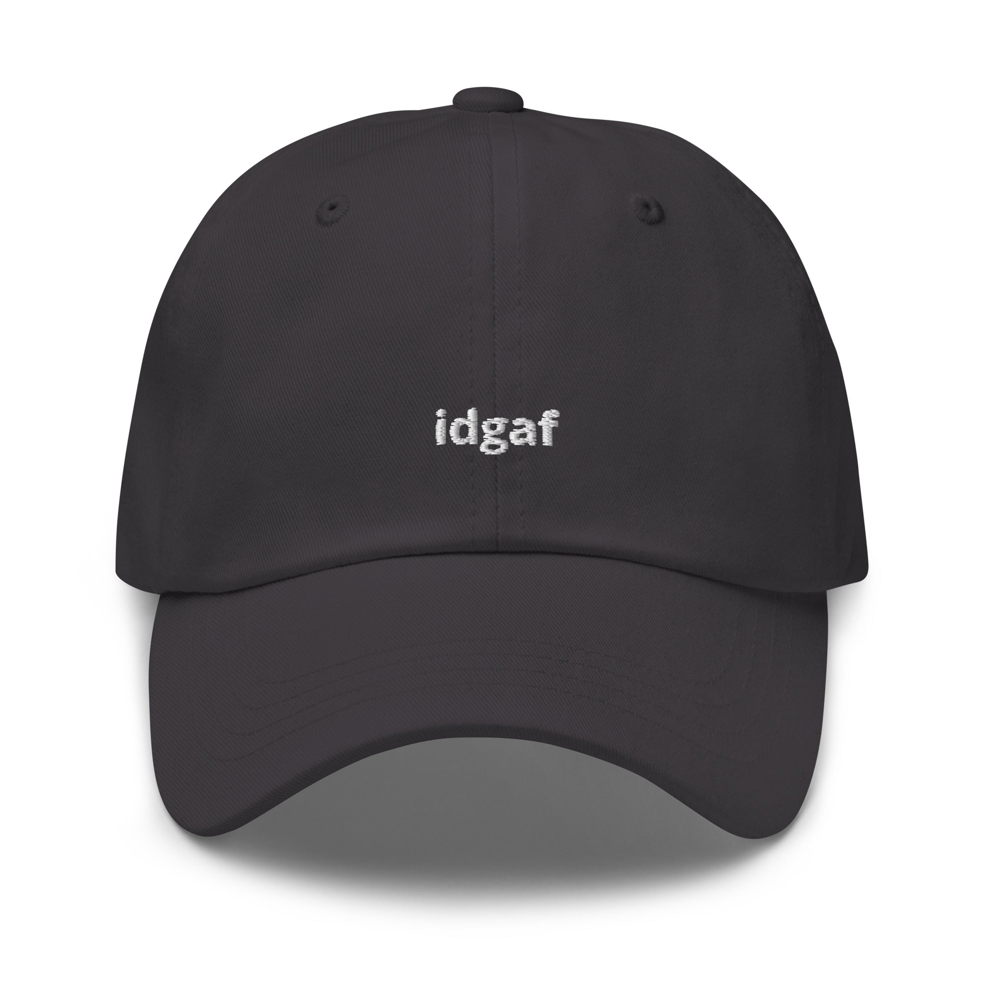 "idgaf" classic dad hat dark grey