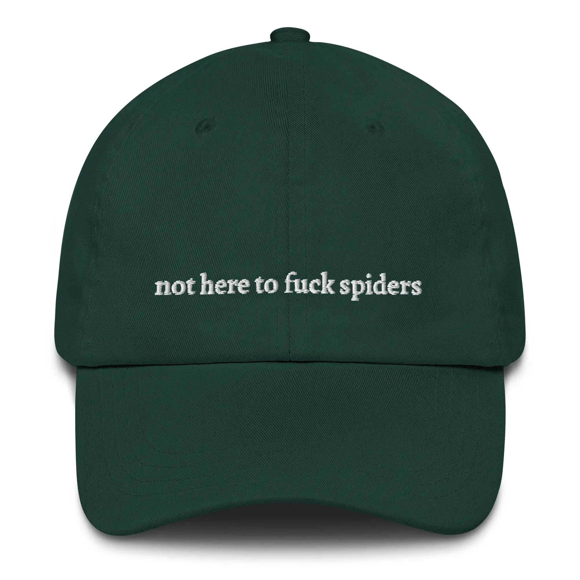 "not here to f*** spiders" Dad Hat - Plot Twist - 2035928_8745