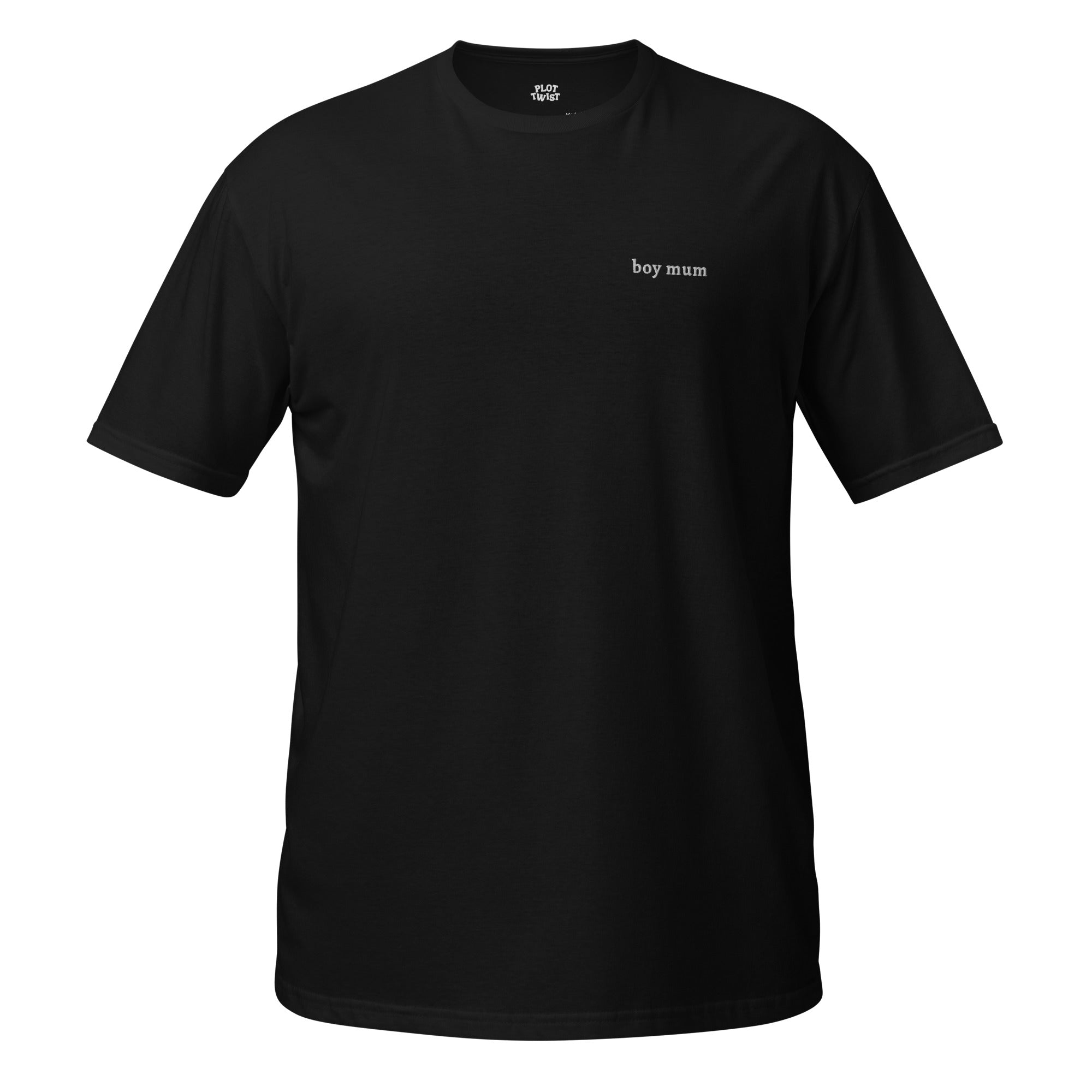 plot twist boy mum t-shirt black 